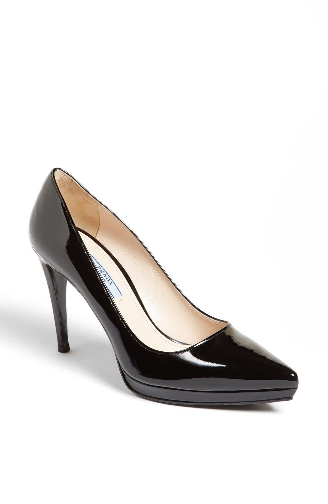 Prada Pointy Toe Platform Pump, Main, color, 