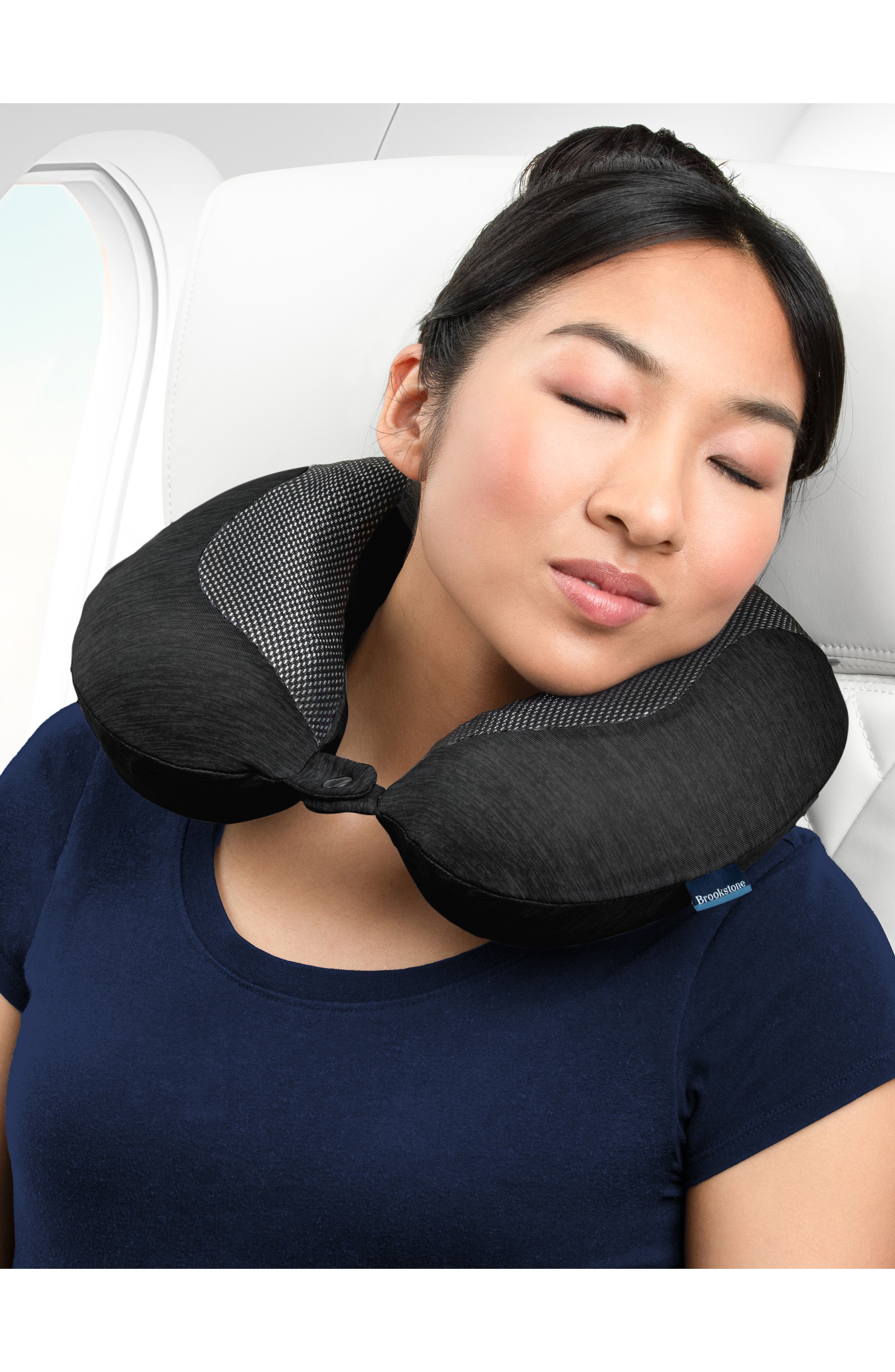 BROOKSTONE Cool Touch Neck Pillow, Alternate, color, Black