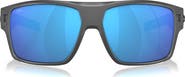 Costa Del Mar Diego 62mm Mirrored Polarized Oversize Rectangular Sunglasses