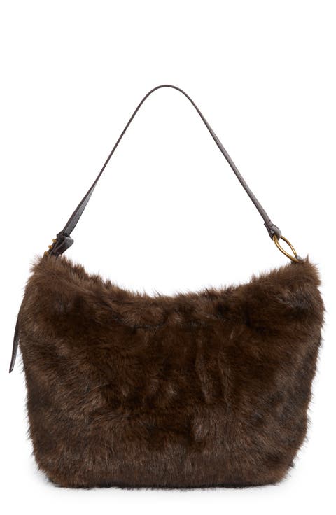 Bscout Faux Fur Hobo Bag