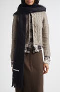 Acne Studios Mohair & Wool Blend Hooded Fringe Scarf