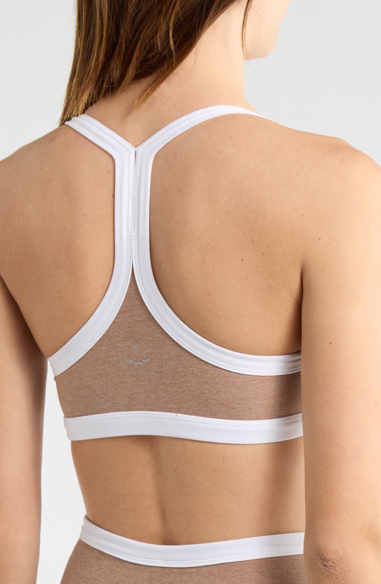 Beyond Yoga Spacedye Outlines Sports Bra, Alternate, color, Desert Sand/ Cloud White