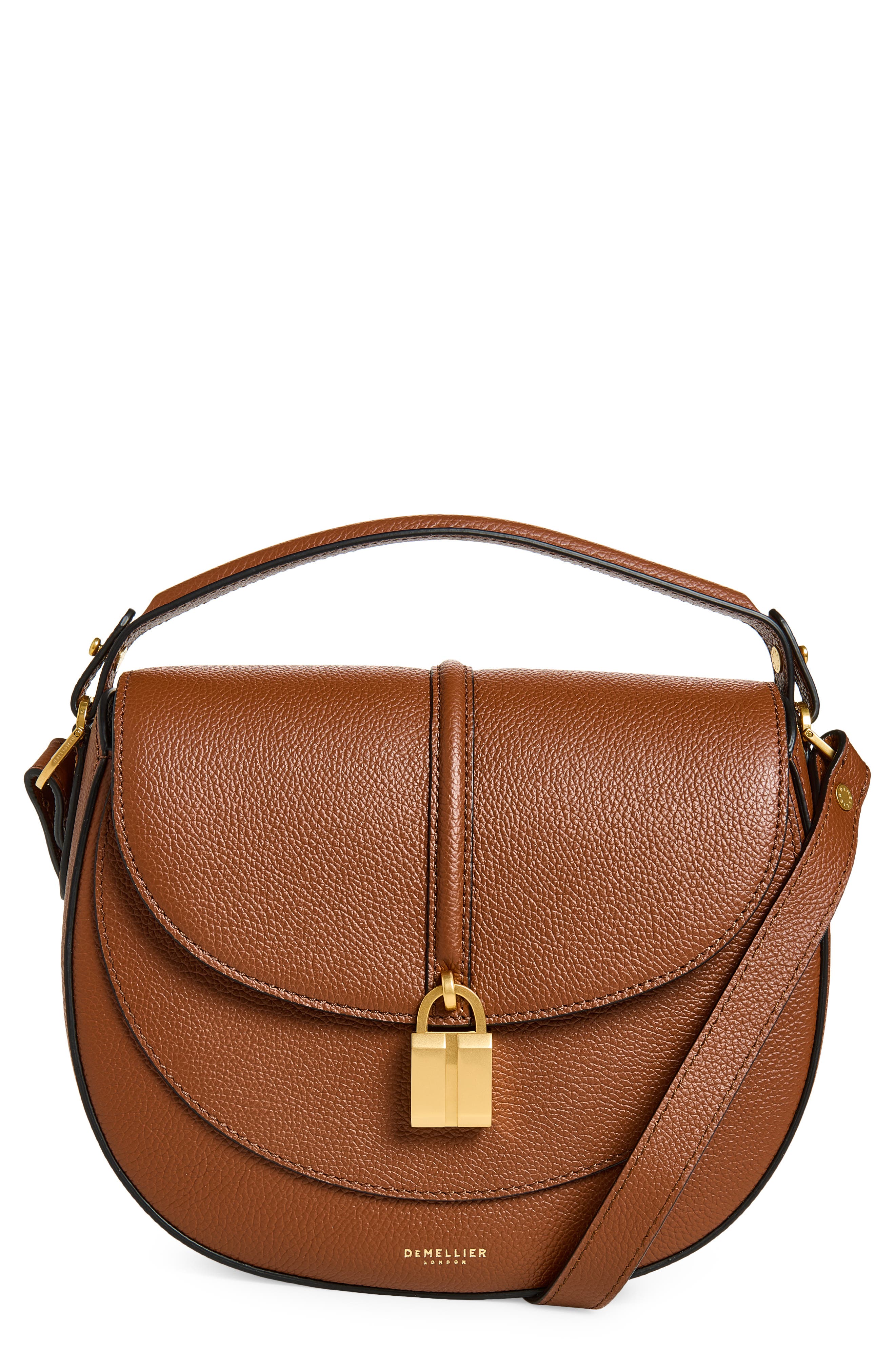 Siena Leather Saddle Bag, Main, color, TAN