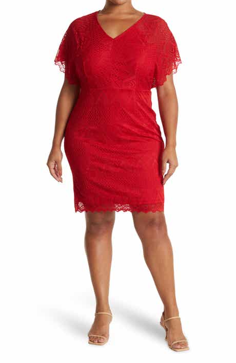 Love By Design Jeanne V-Neck Lace Dolman Dress