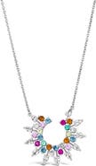 Hueb Mixed Precious Stone Pendant Necklace
