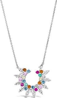 Hueb Mixed Precious Stone Pendant Necklace