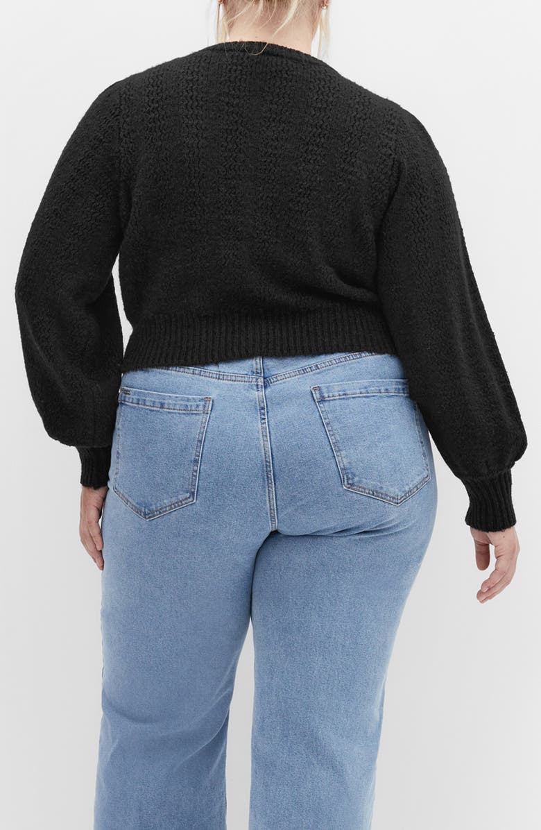 City Chic Winnie Crop Cardigan, Alternate, color, Black