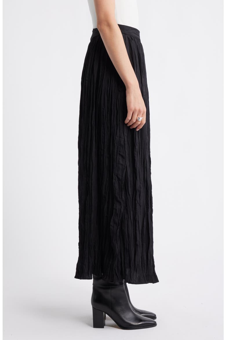 Crinkle A-Line Maxi Skirt, Alternate, color, BLACK