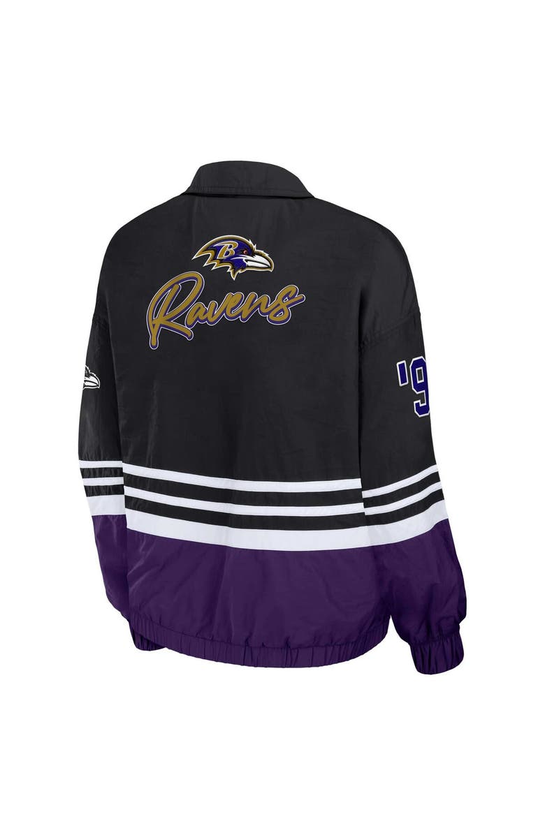 WEAR by Erin Andrews Women's WEAR by Erin Andrews Black Baltimore Ravens Vintage Throwback Windbreaker Full-Zip Jacket, Alternate, color, 