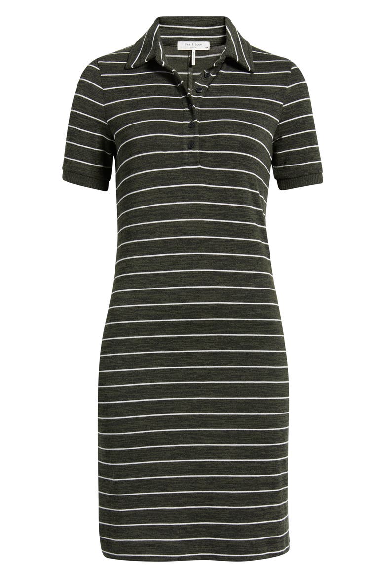 The Knit Stripe Polo Dress, Alternate, color, ARMY