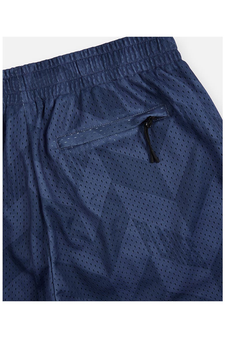 Chevron Mesh Drawstring Shorts, Alternate, color, NAVY
