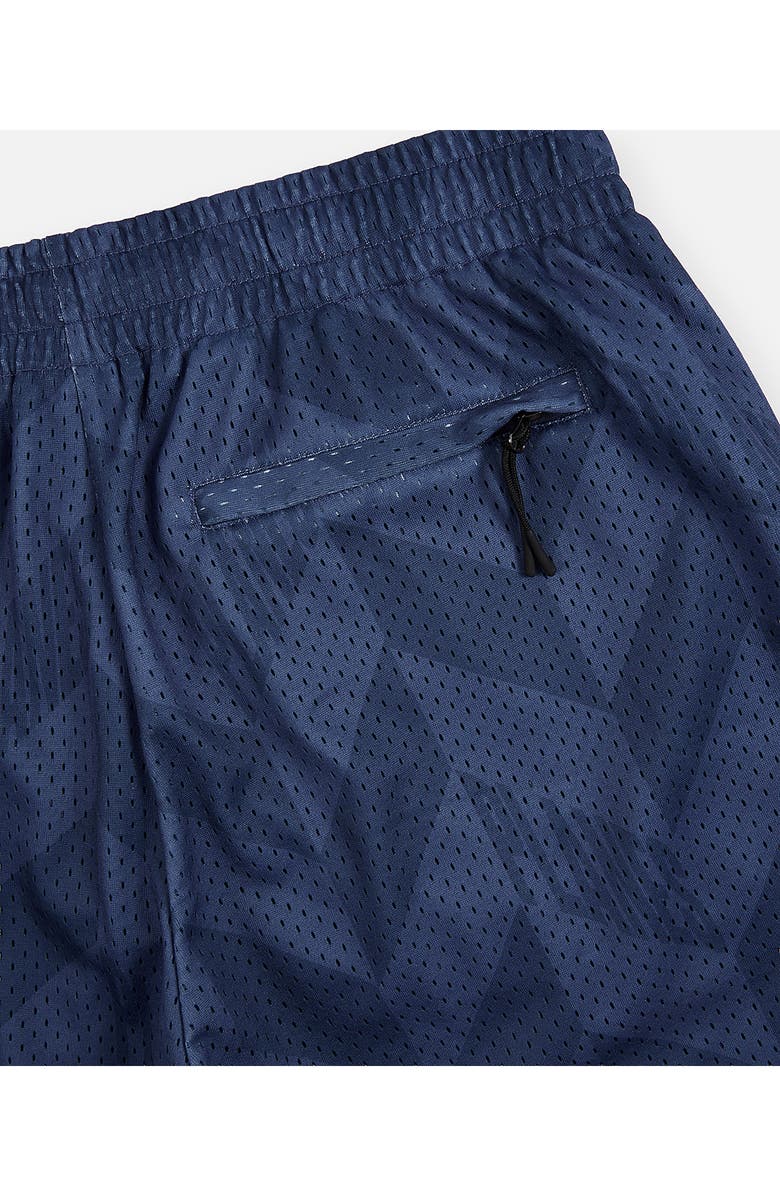 PAPER PLANES Chevron Mesh Drawstring Shorts, Alternate, color, Navy
