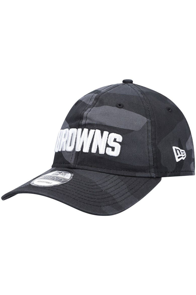 Men's New Era Charcoal Cleveland Browns Camo Core Classic 2.0 9TWENTY Adjustable Hat, Main, color, Charcoal