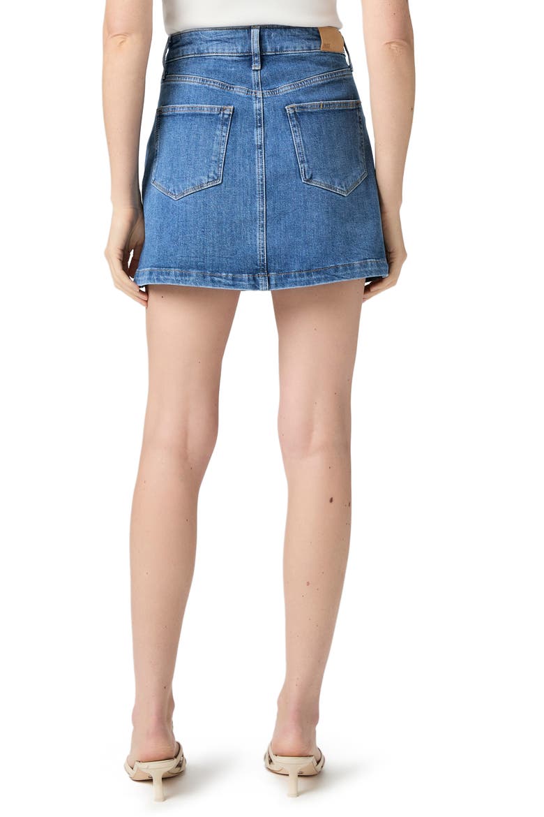 Janelle Pintucked Denim Miniskirt, Alternate, color, PASSAGE