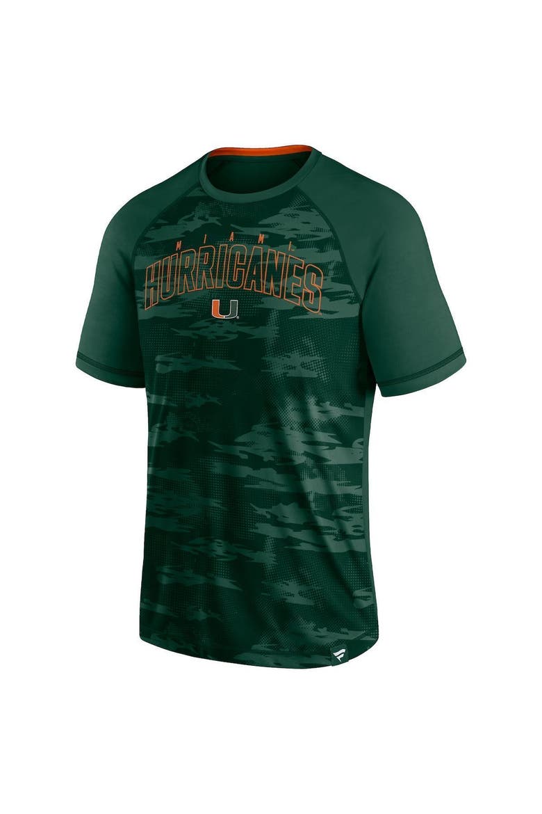 Men's Fanatics Branded Green Miami Hurricanes Arch Outline Raglan T-Shirt, Alternate, color, Green