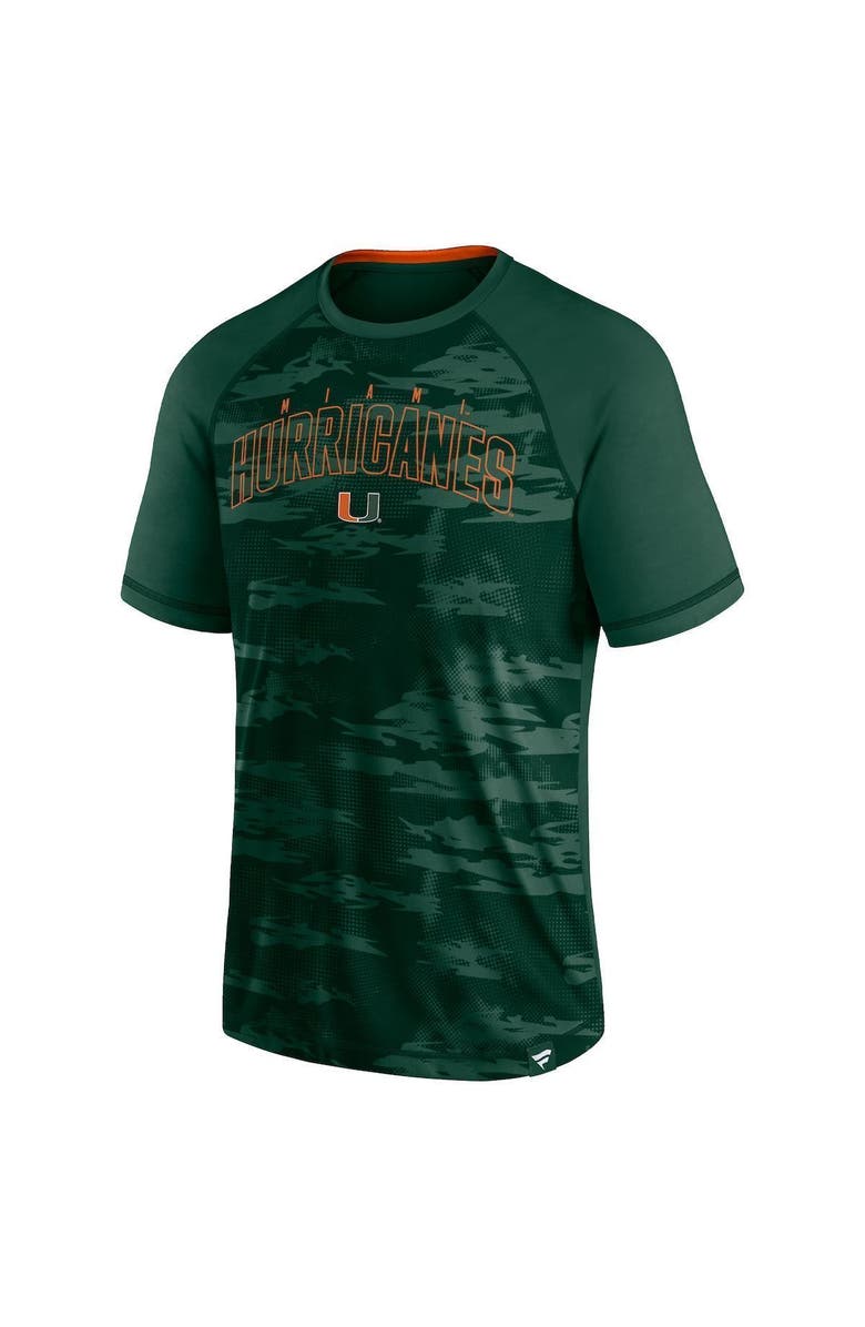 FANATICS Men's Fanatics Branded Green Miami Hurricanes Arch Outline Raglan T-Shirt, Alternate, color, 