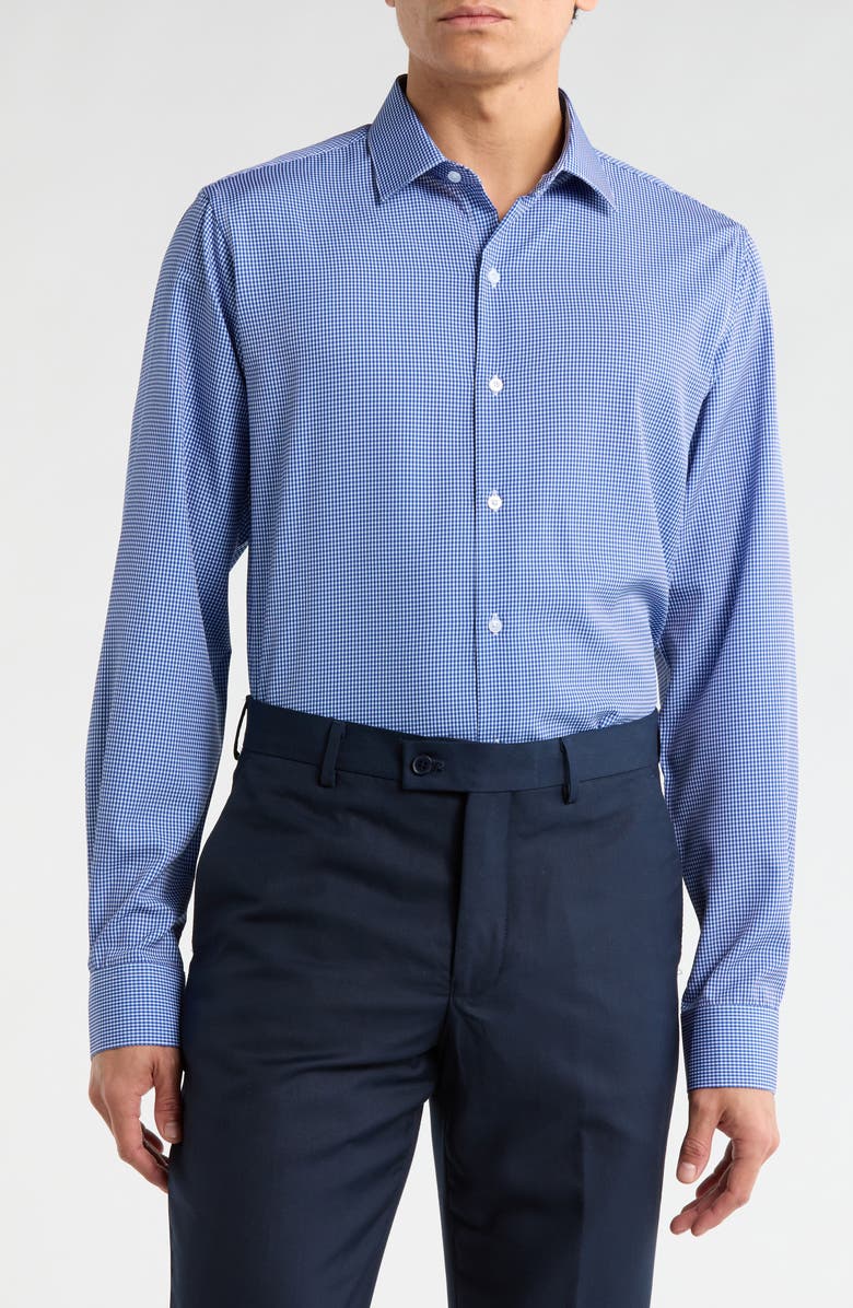 Nautica Slim Fit Check Dress Shirt, Main, color, Dark Blue