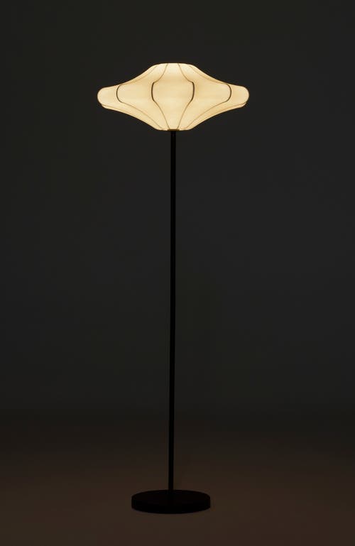 Brightech Atlas 67' Modern Led Tall Floor Lamp With Unique White Resin Shade In Classic Black