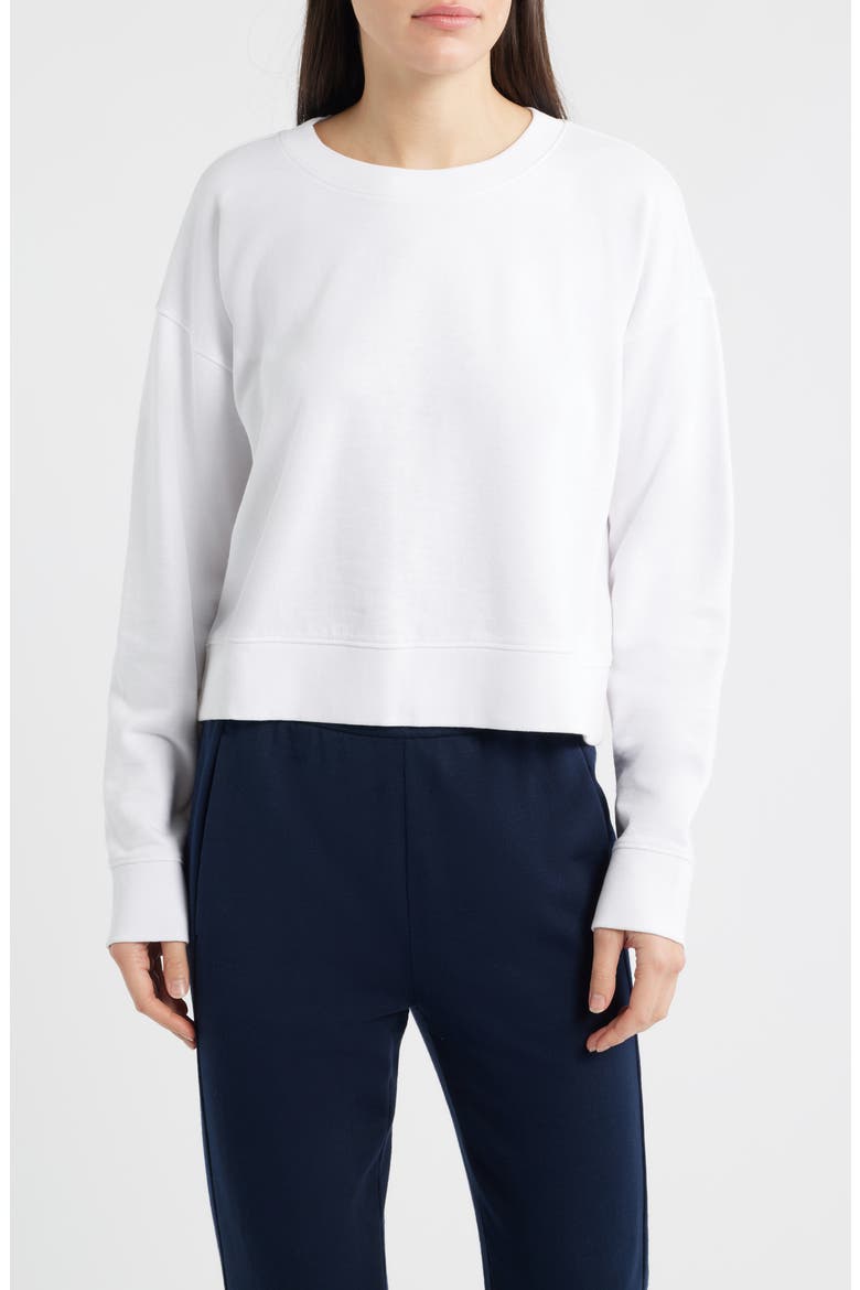 Organic Cotton Crop Sweatshirt, Main, color, WHITE