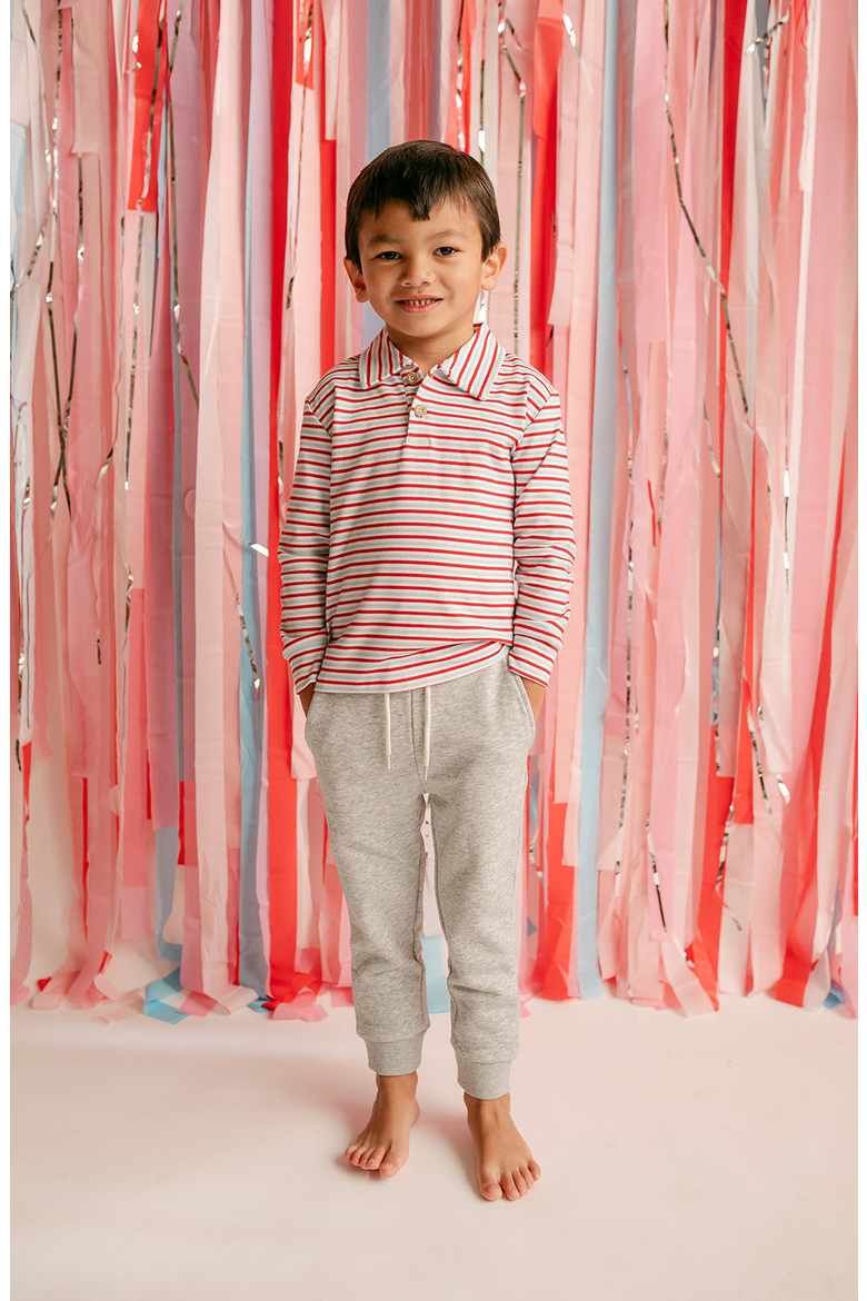 Reid Long Sleeve Polo, Alternate, color, Valentine Stripe