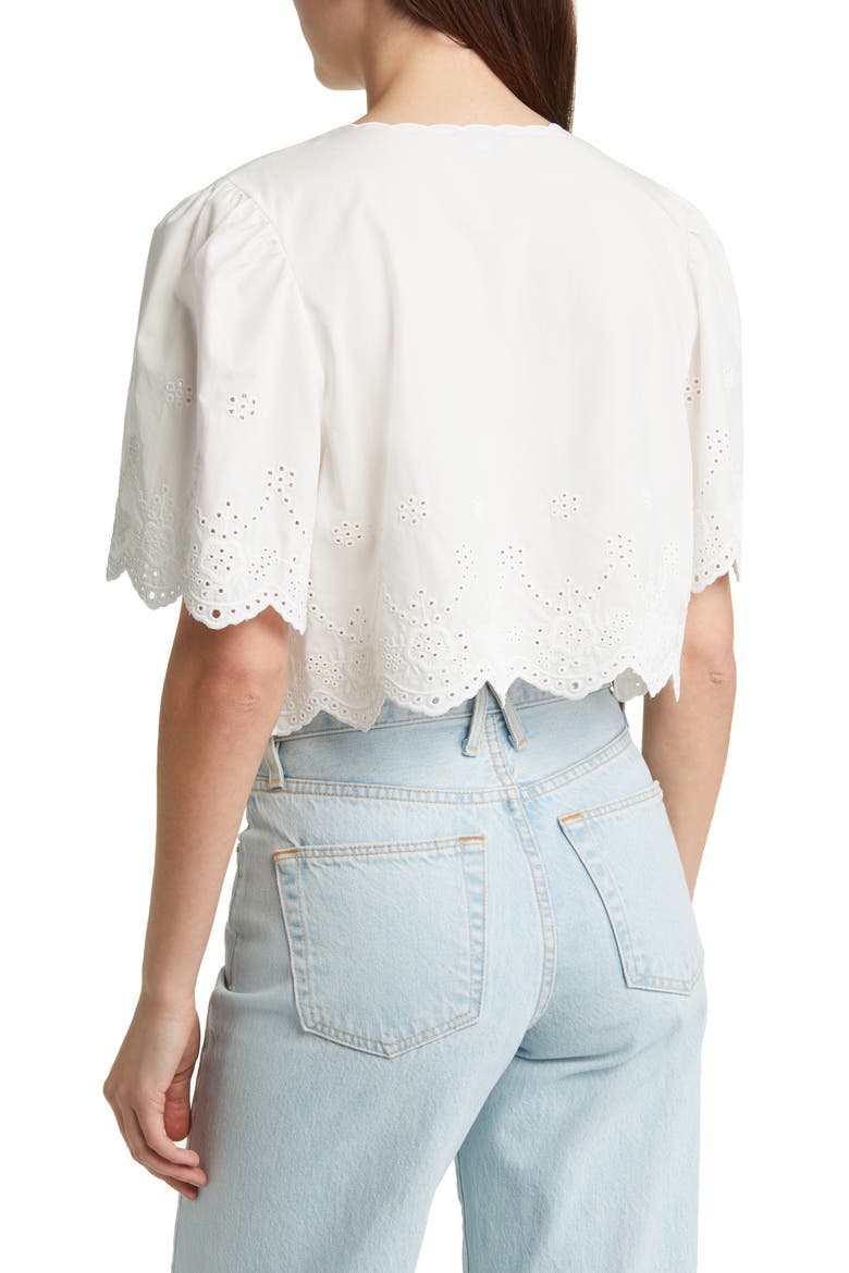 Lorelei Eyelet Blouse, Alternate, color, WHITE EYELET