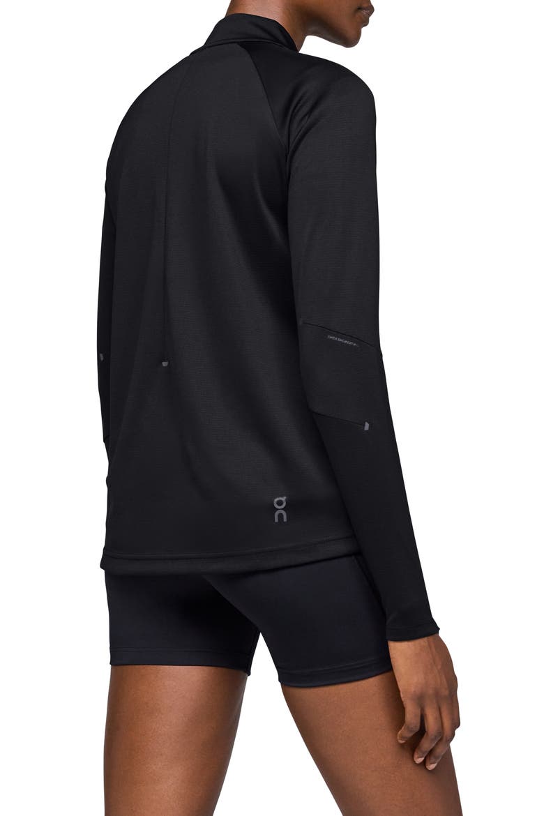 Climate Quarter Zip Running Top, Alternate, color, BLACK