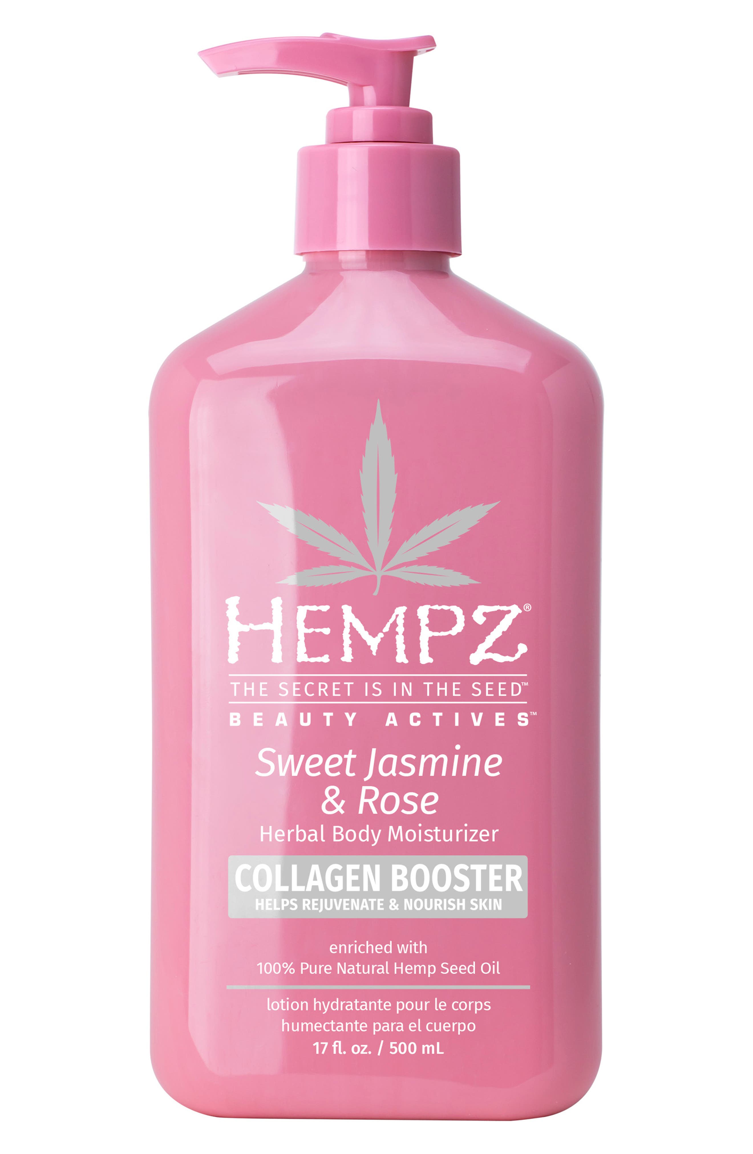 HEMPZ Beauty Actives Sweet Jasmine & Rose Herbal Body Moisturizer with Collagen Booster