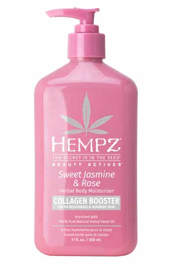 HEMPZ Beauty Actives Sweet Jasmine & Rose Herbal Body Moisturizer with Collagen Booster