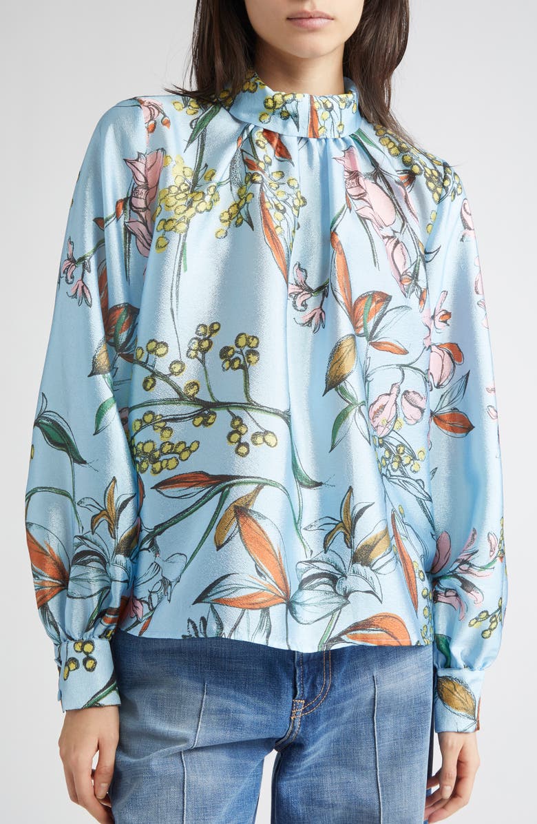 Stine Goya Gathered Satin Top, Alternate, color, Spring Mimosa