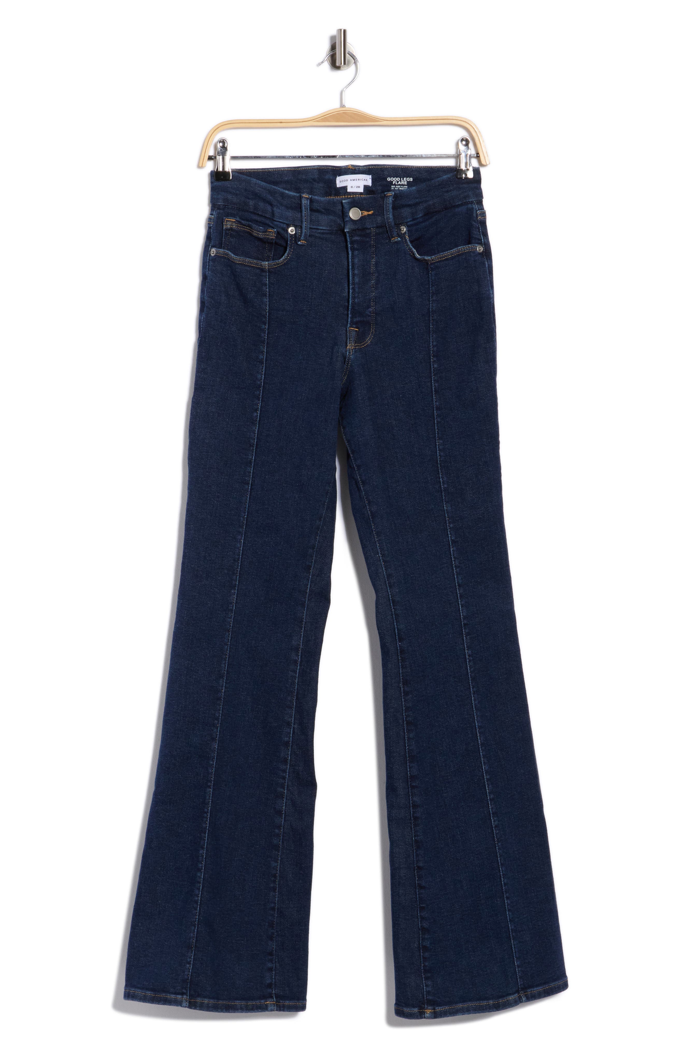 Good American Good Legs Seamed Flare Jeans