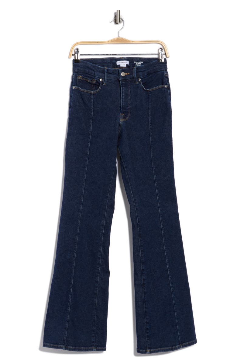 Good American Good Legs Seamed Flare Jeans, Main, color, Indigo983