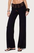 EDIKTED Kirsty Crochet Waist Drawstring Pants