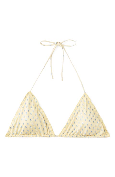Floral Print Triangle Bikini Top