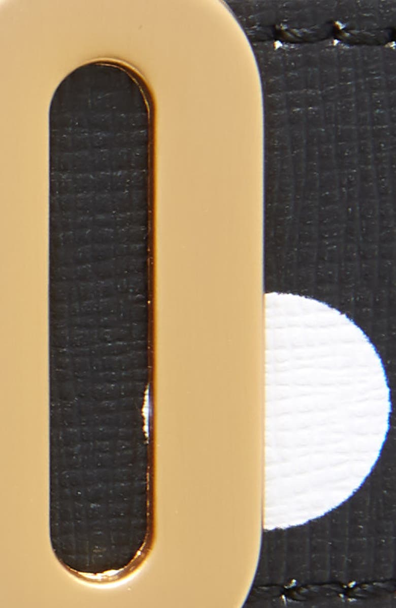 Moschino Logo Plate Polka Dot Saffiano Leather Belt, Alternate, color, 