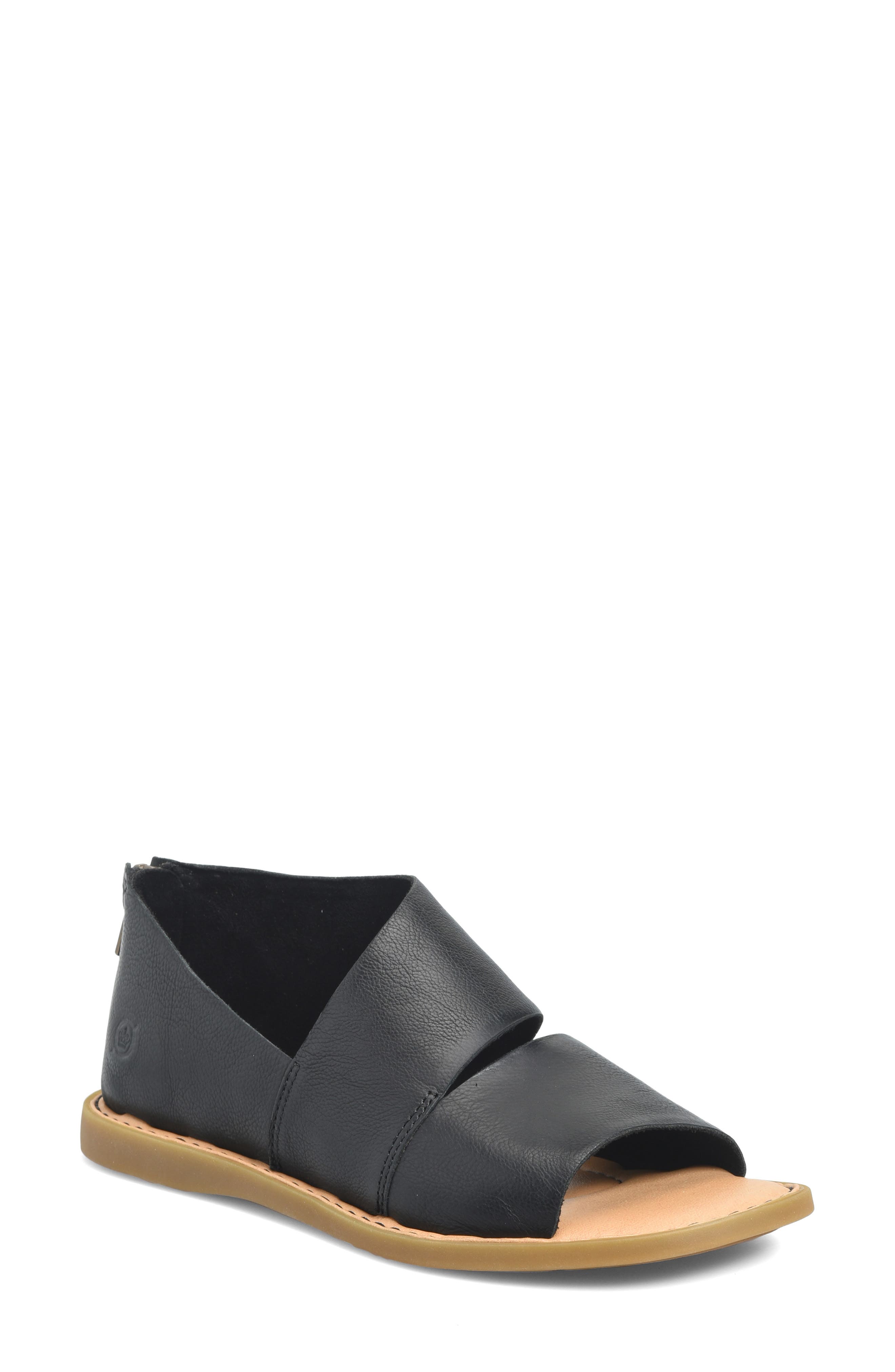 Børn Mila Sandal, Main, color, Black Leather