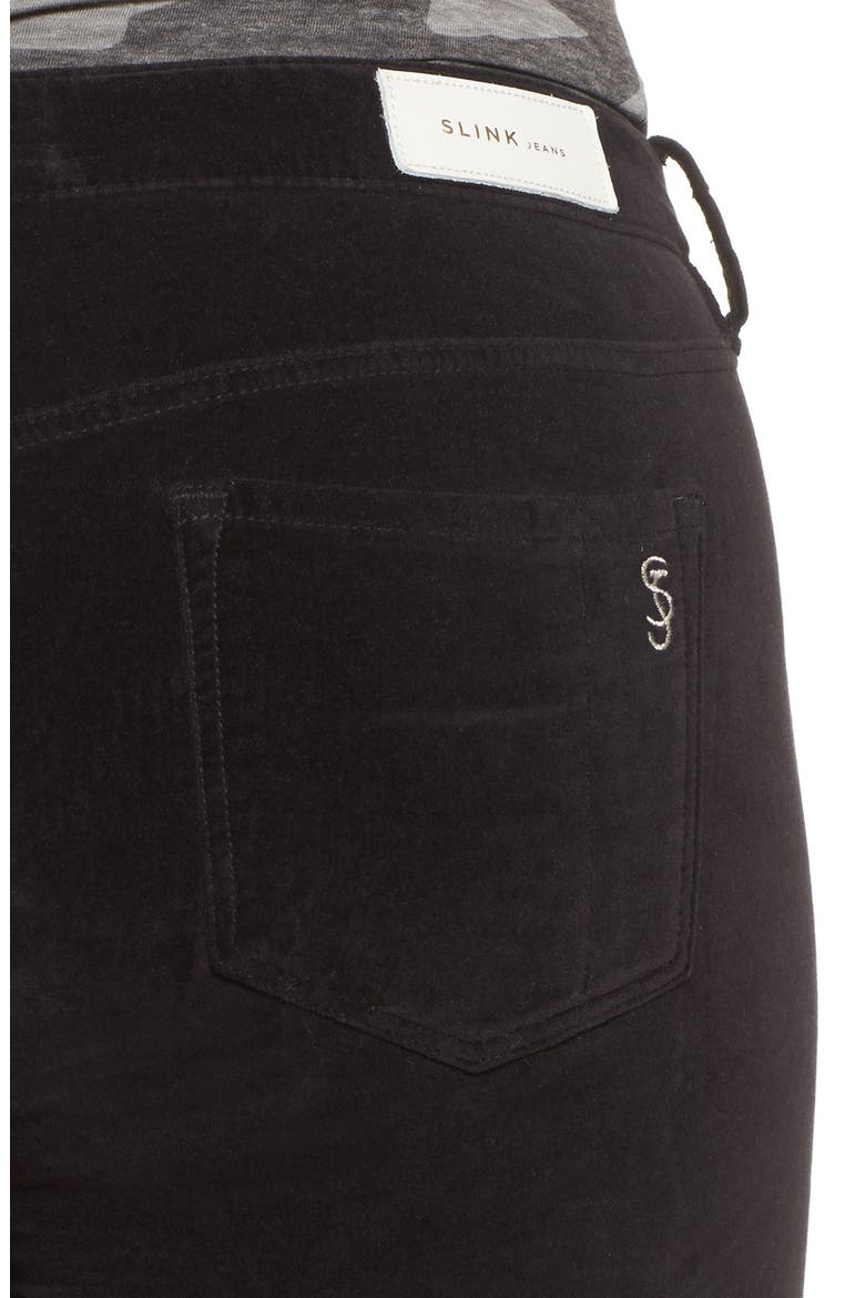 Velvet Skinny Ankle Jeans, Alternate, color, BLACK