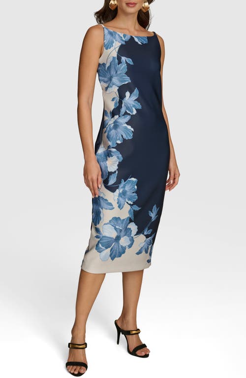 Donna Karan New York Floral Slipdress In Blue