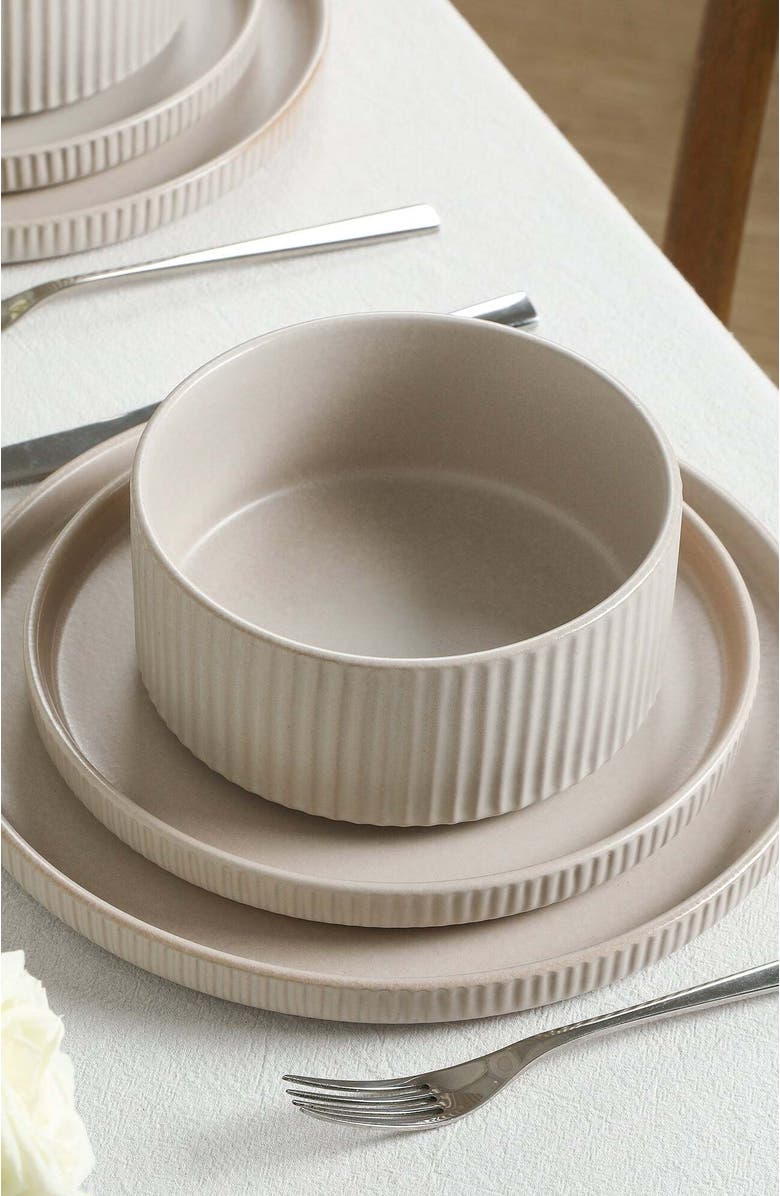 Stone Lain Haven Stoneware 4-Piece Bowl Set, Alternate, color, Beige