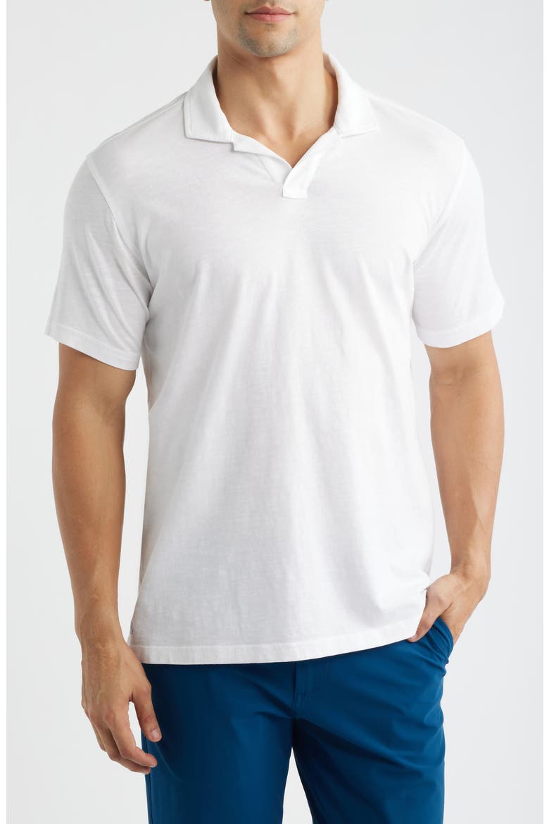 Alpha Slub Johnny Collar Polo, Main, color, ARCTIC