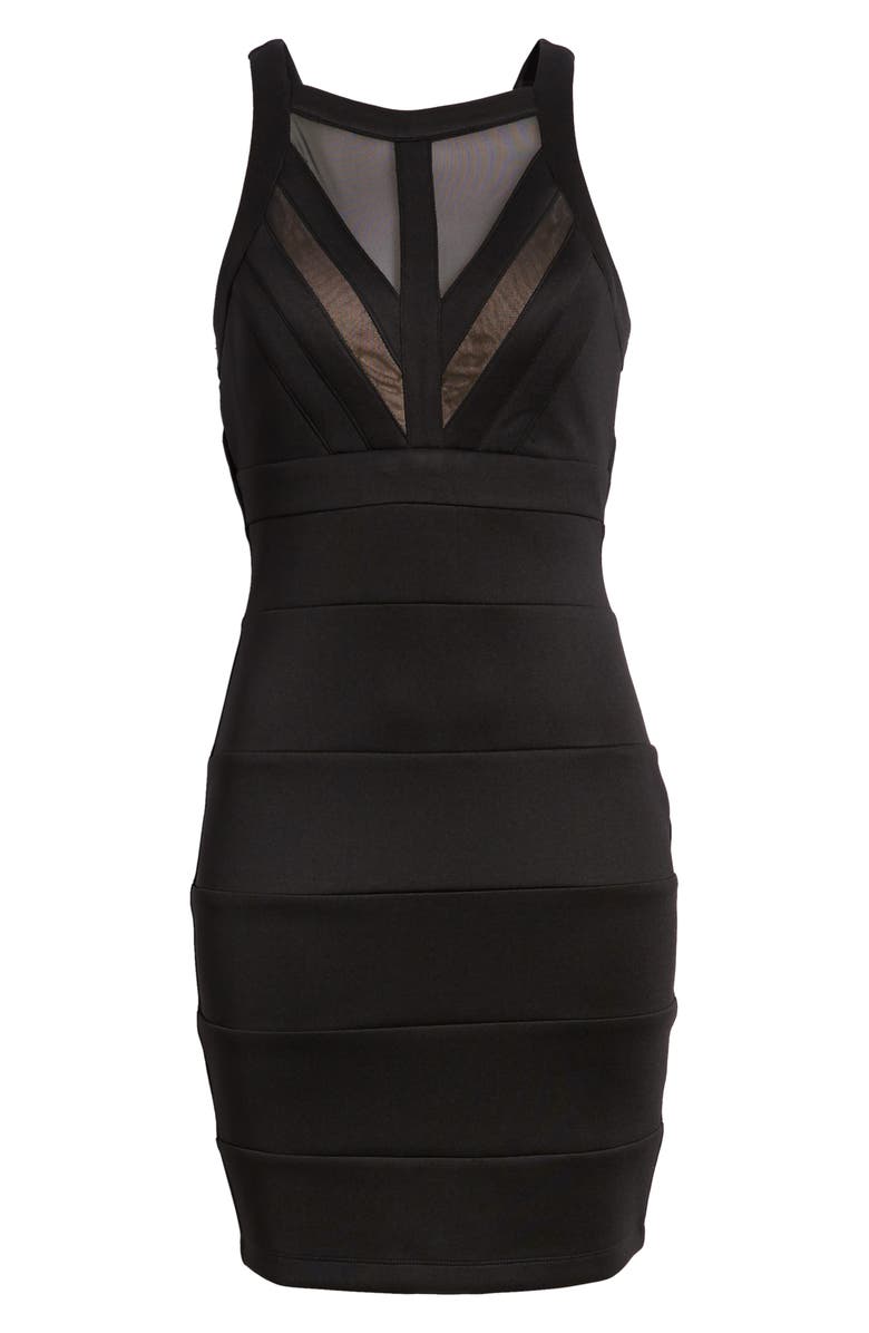 LNL Love, Nickie Lew Illusion Mesh Body-Con Dress, Alternate, color,