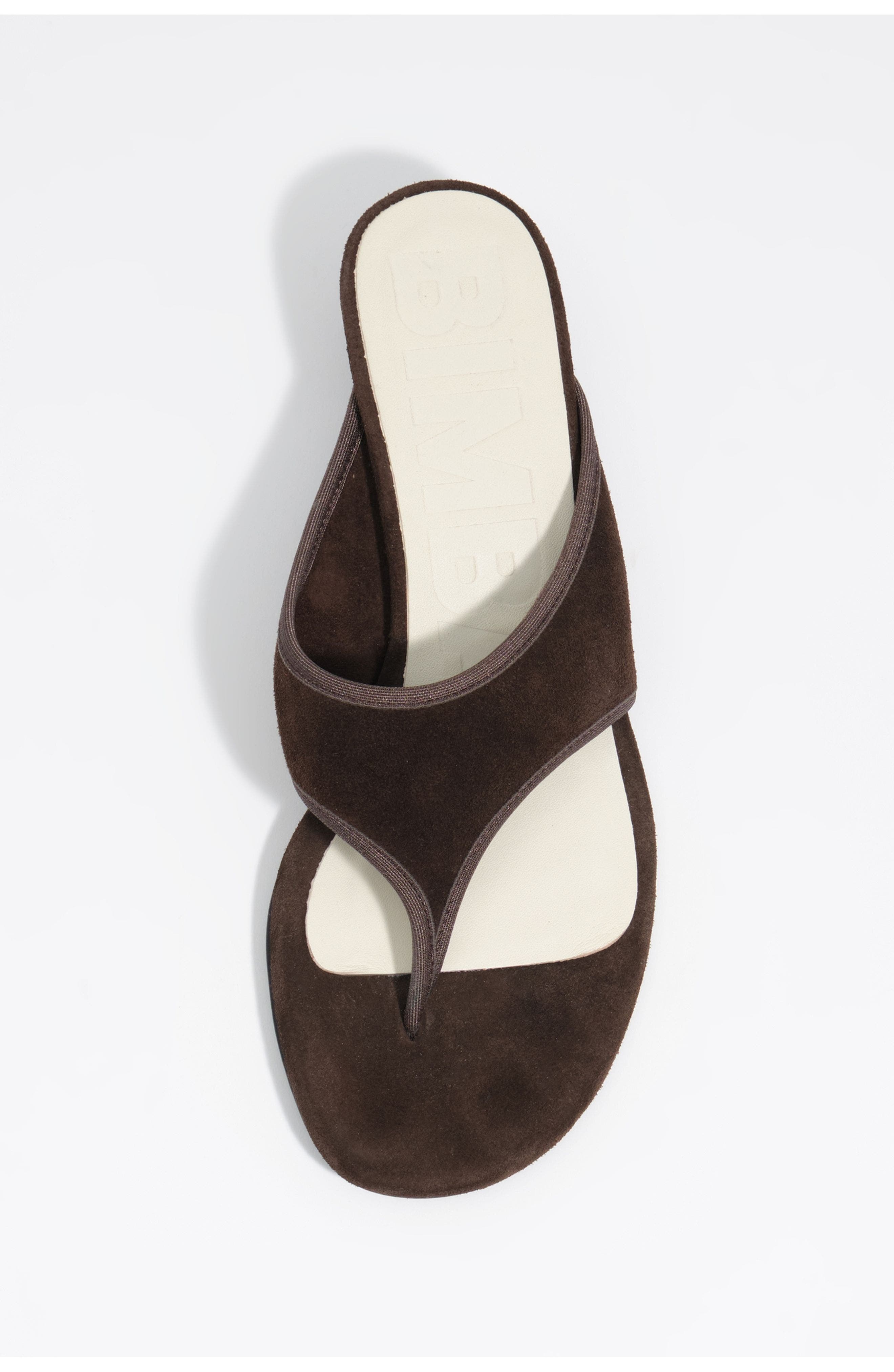 Low-Heel Suede Sandals, Alternate, color, DARK BROWN