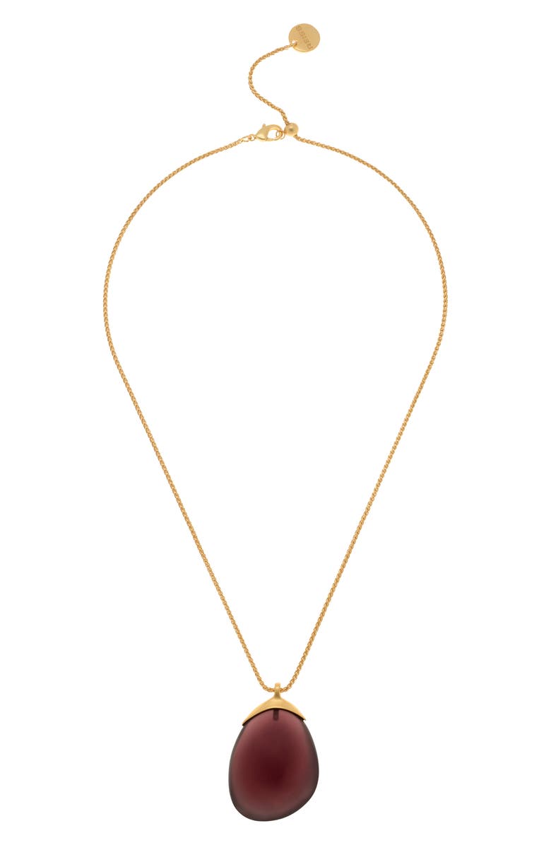 Reiss Pia Pendant Necklace, Main, color, Gold Tone / Burgundy