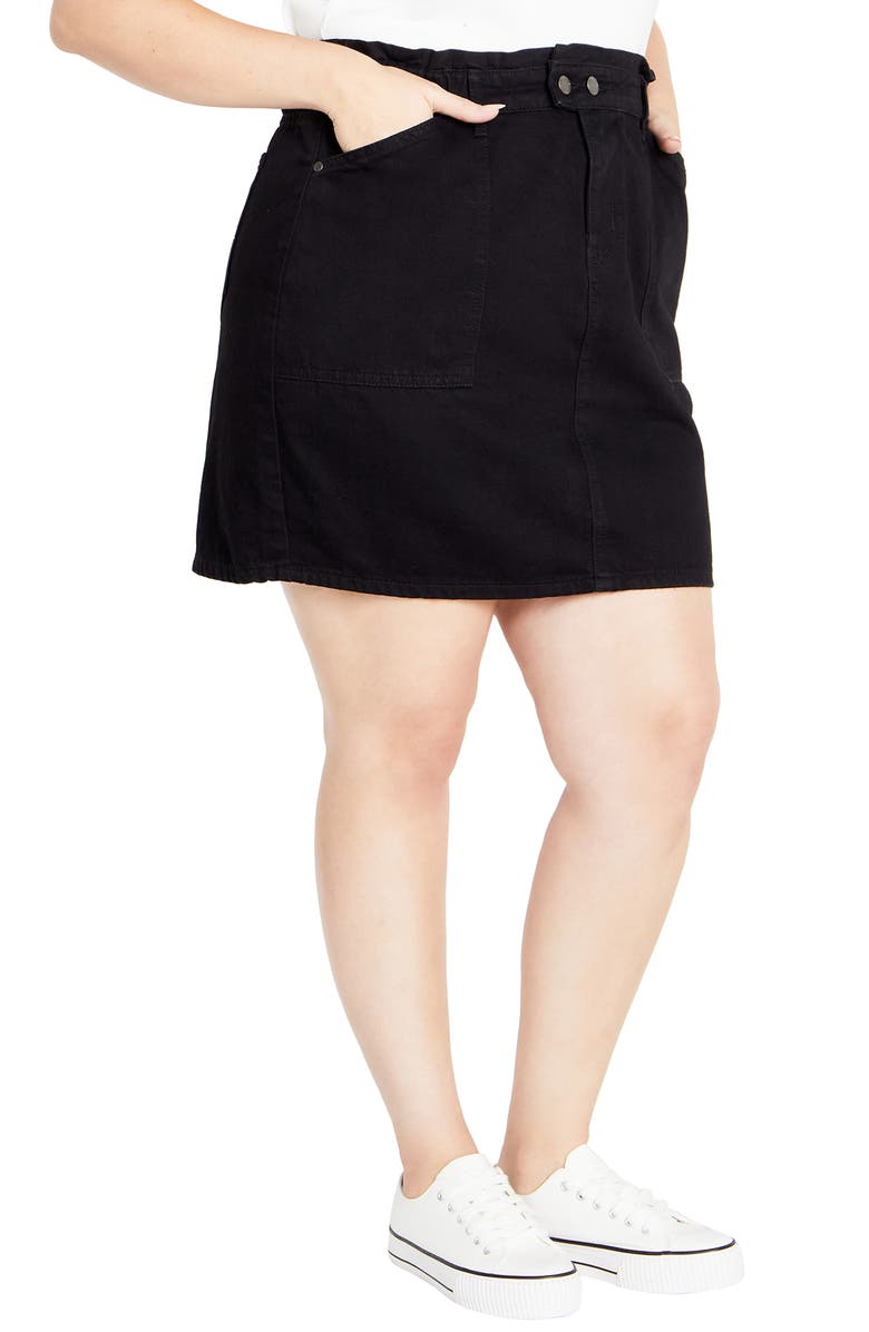 City Chic Cali Denim Miniskirt, Alternate, color, 