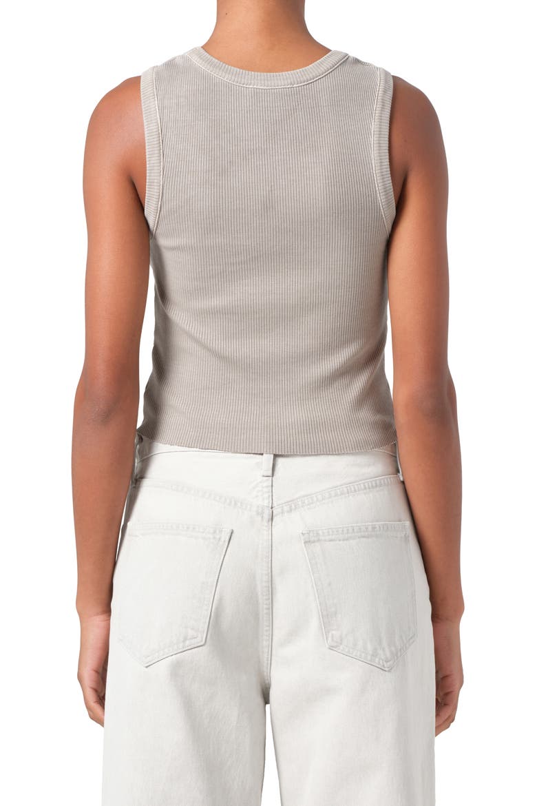 Poppy Shrunken Rib Tank, Alternate, color, DRAB