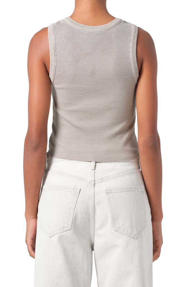 AGOLDE Poppy Shrunken Rib Tank, Alternate, color, Drab