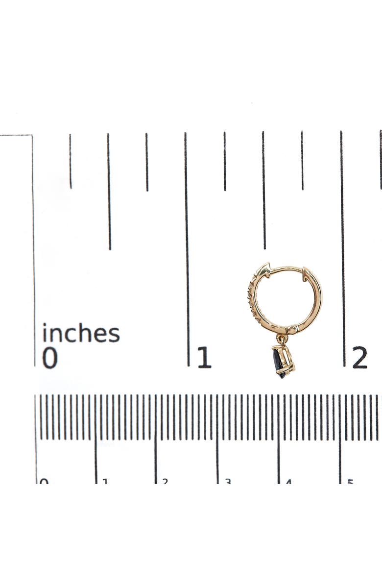 Haus of Brilliance 10K Yellow Gold Pear Blue Sapphire and Diamond Drop and Dangle Hoop Earrings, Alternate, color, Yellow