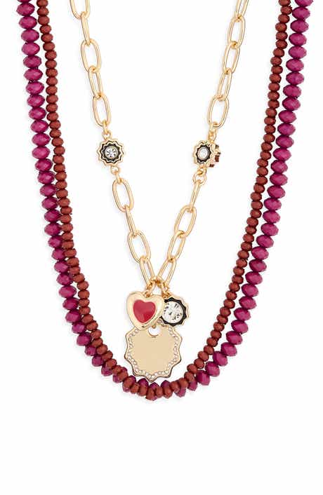 Layered Bead and Charm Necklace