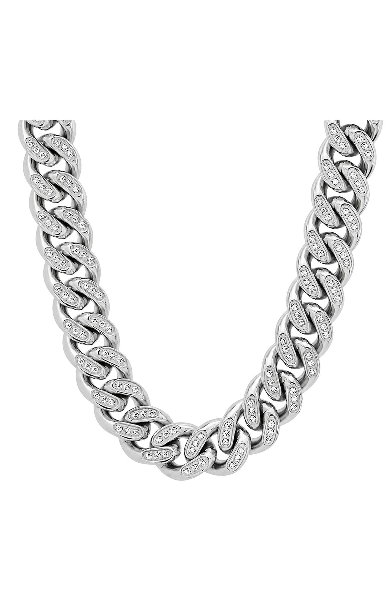 Men's Simulated Diamond Cuban Chain Necklace