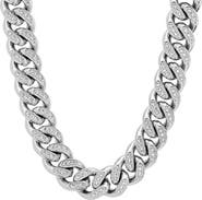 STEELTIME Men's Simulated Diamond Cuban Chain Necklace