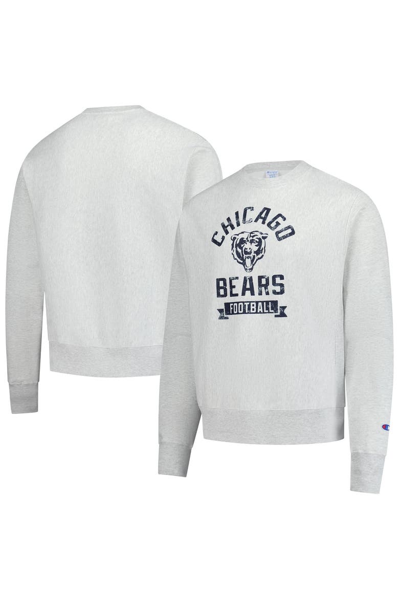 Men's Champion  Heather Gray Chicago Bears Reverse Weave Fleece Pullover Sweatshirt, Main, color, Heather Gray